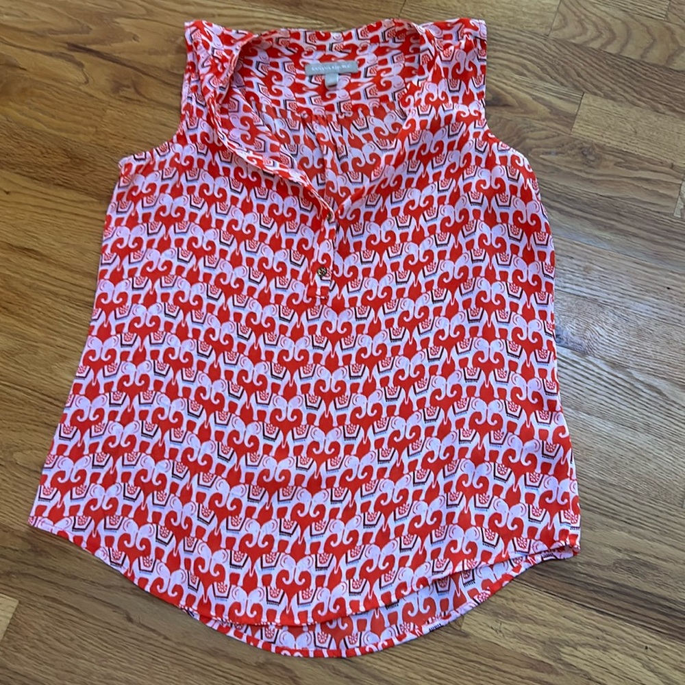 Fun patterned sleeveless blouse